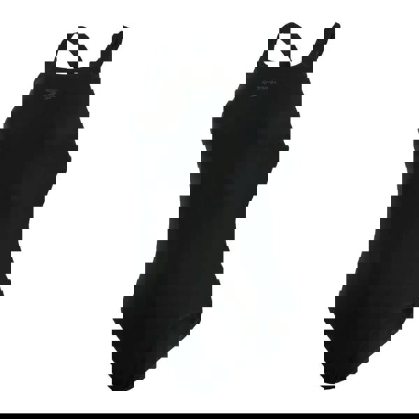 Black Speedo Endurance+ swimsuit with eco endurance+ fabric and adjustable straps