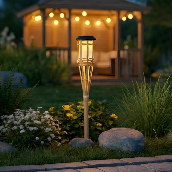 Milagro Bamboo Solar Lamp 1800K Ip44 Bamboo