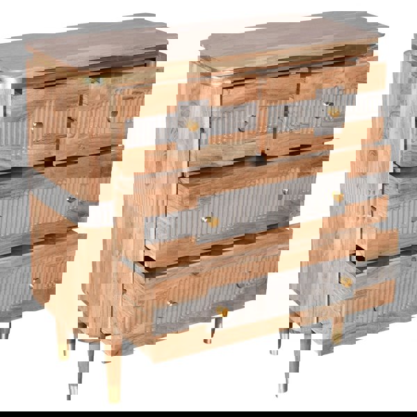 IH Design Alaina Acacia Wood 4 Drawers Chest