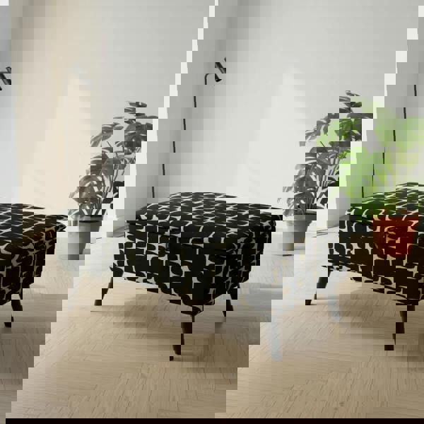 Patterned Design Ottoman as Coffee Table with Tray