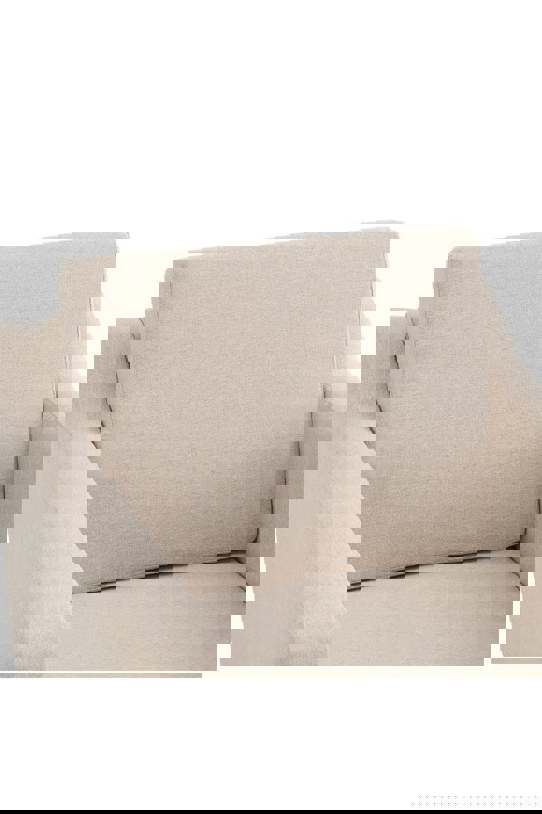 Living and Home Beige Linen Upholstered Padded Armchair