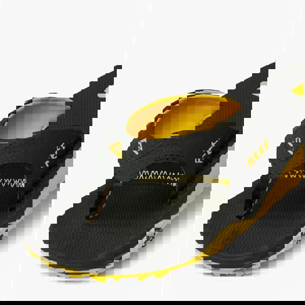 Reef Reef FANNING PREGAME Mens Toe-Post Sandals Black/Yellow