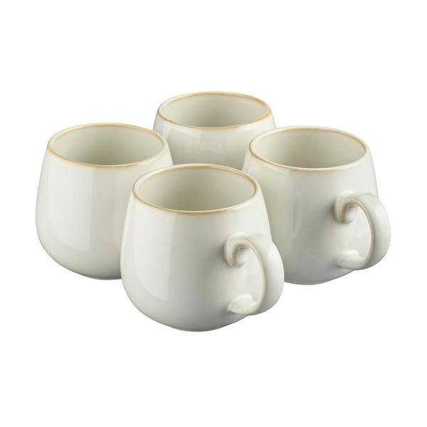 Cooks Professional Set of 4 Nordic Stoneware Mugs | 350ml | White