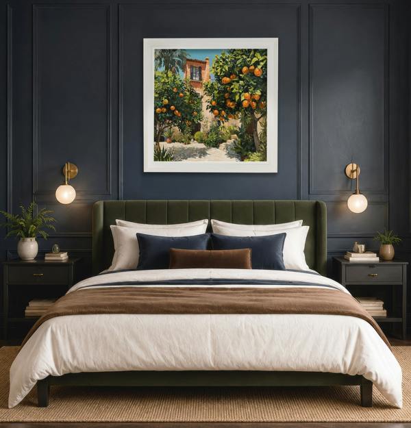 Exceptional Art The Orange Villa - Cream Hurstwood Square Frame