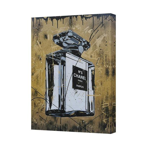 Benjamin Tate Design Chanel No 5 Perfume Bottle Canvas Wall Art Print UK Handmade