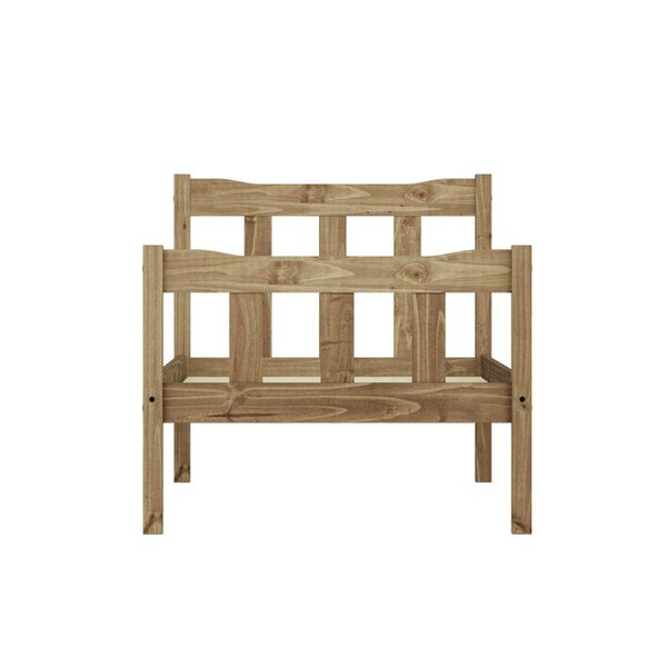 Wyld Haus Tralee Brown Wooden 3ft Single Bed with Slatted Headboard and Footboard