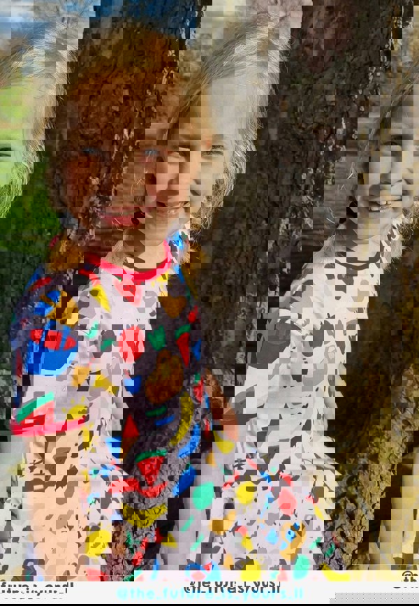 Organic Picnic Print Short Sleeved Skater Dress - Toby Tiger