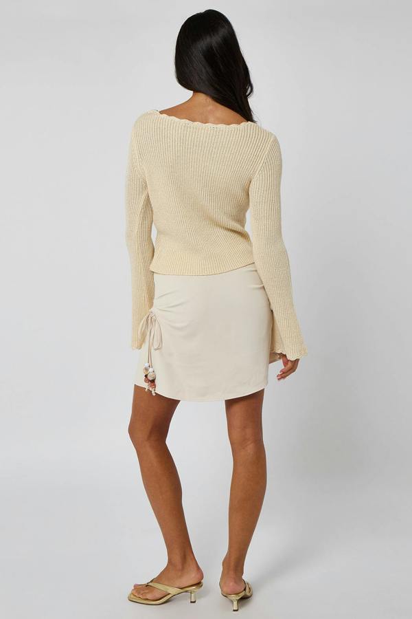 Urban Bliss Stone Draped Mini Skirt with Beading