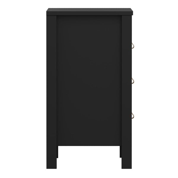 Furniture To Go Barcelona Bedside Table 3 Drawers in Matt Black