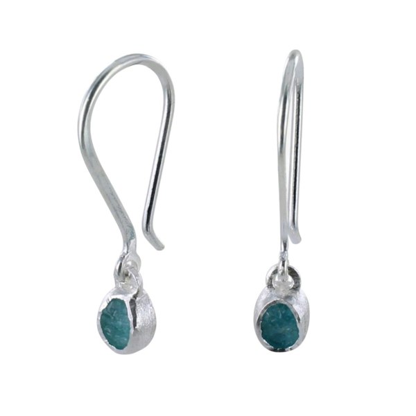 Sterling Silver Rough Stone Drop Earrings - Reeves & Reeves