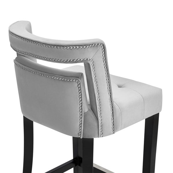 Furniture Edit Hart Grey Velvet Counter Bar Stool