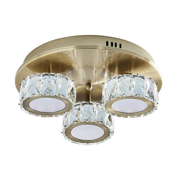 Pagazzi Lighting Dilan 3 Light Antique Brass LED Flush Ceiling Light