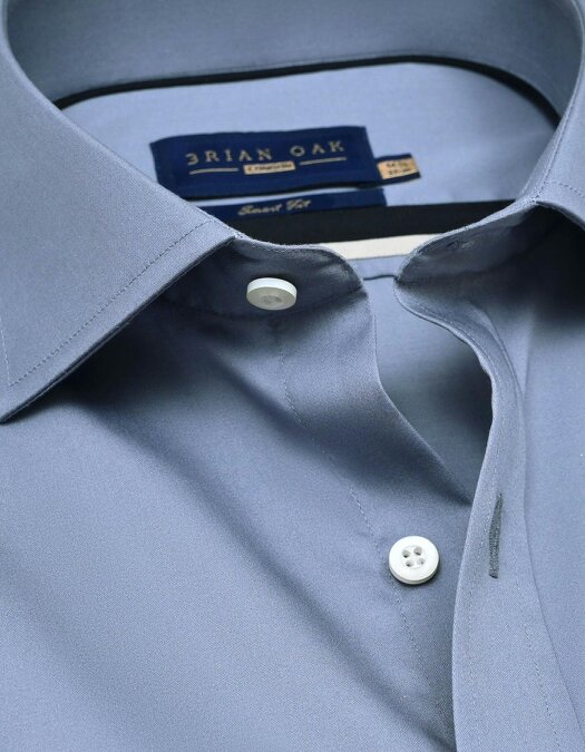 Men's Plain Smart Fit Formal Shirt - Grey