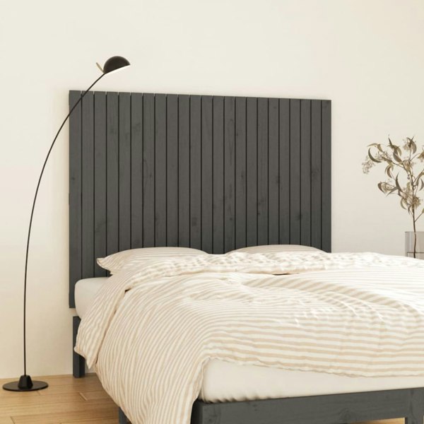 Berkfield Wall Headboard Grey 146.5x3x110 cm Solid Wood Pine