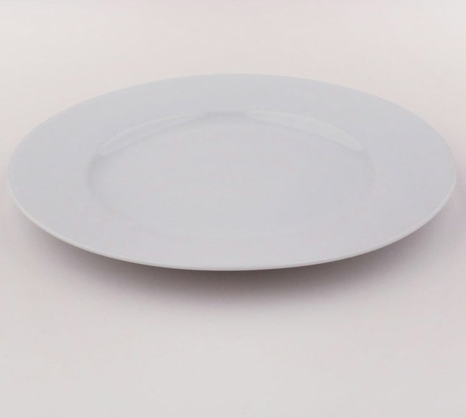 Dinner Plates Set Porcelain White Rim 6pcs