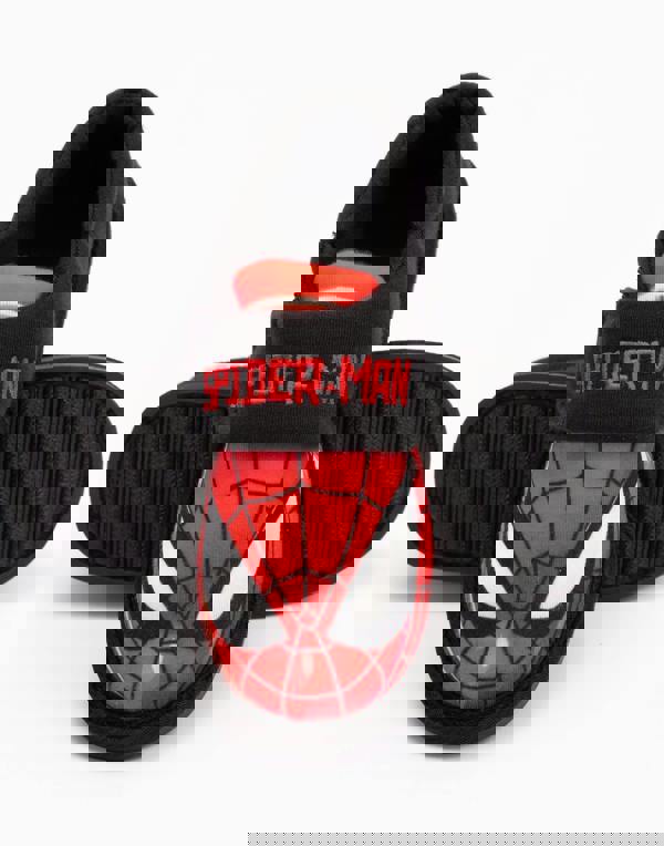 Marvel Boys Black Spider-Man Velcro Loafer Slippers