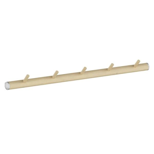 Grey/Beech 5 hook coat rack