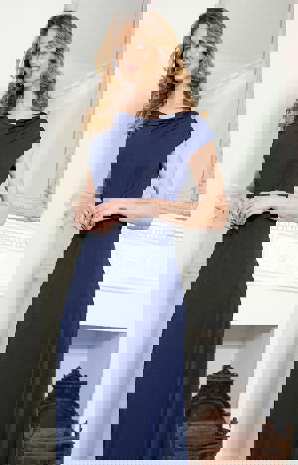 Alie Street London Cruise Cowl Neck Maxi Dress (Midnight Blue)