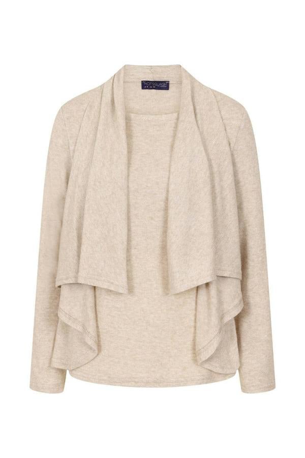 HotSquash Knitted Top with Cardigan Draping