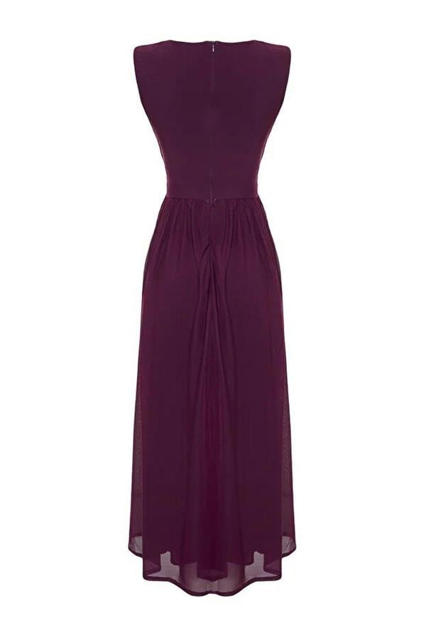 WOVCOR Flowy Tulle Dress with A-Line and Cut Out Detail