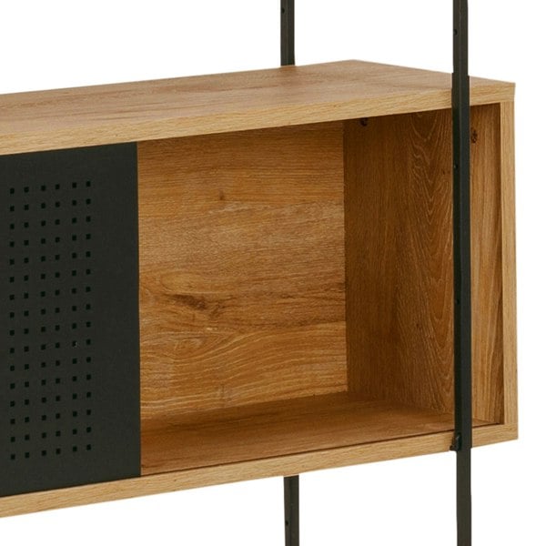 Furniture To Go Angus Bookcase with 1 Sliding Door & 5 Shelves in Oak & Black
