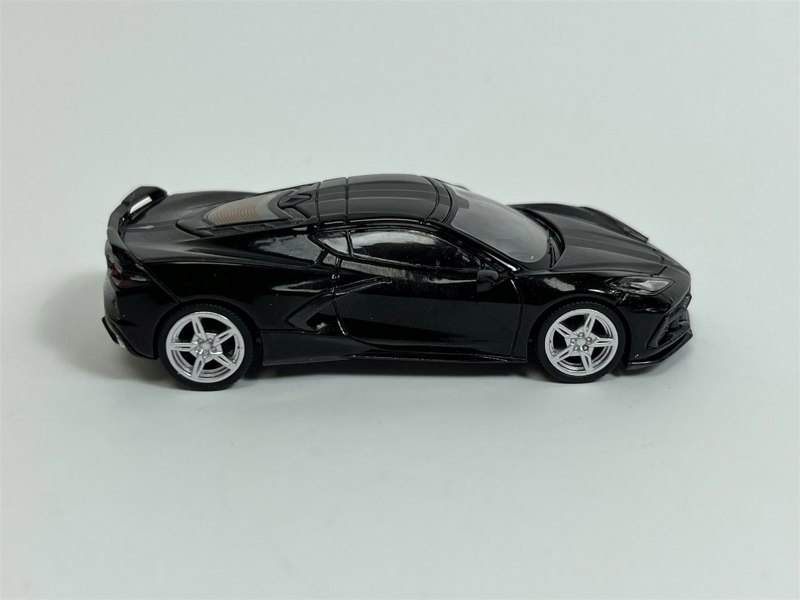 Mini GT Chevrolet Corvette Stingray Black With Midnight Grey Stripe RHD 1:64 Scale MGT00153R