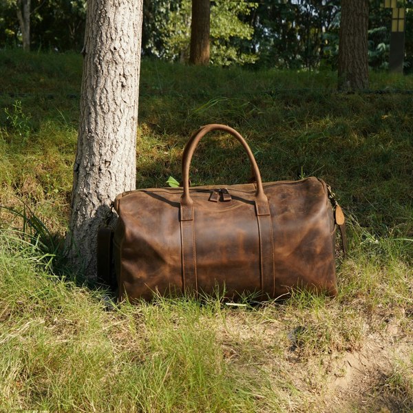 Touribag Genuine Leather Holdall - Brown