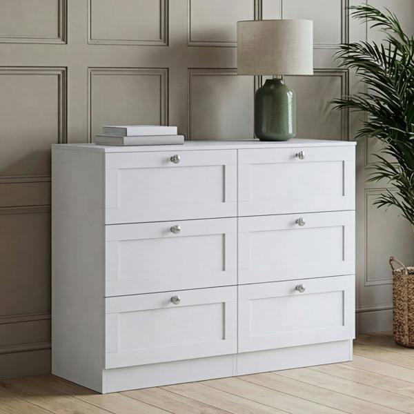 Vida Designs Altino 6 Drawer Chest, Black