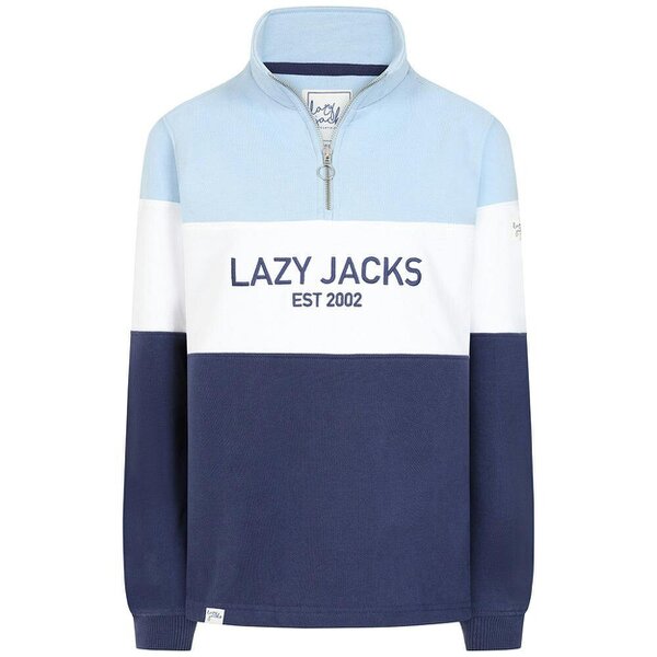 Lazy Jacks LJ322 - Ladies Quarter Zip Sweatshirt - Sky/Twilight