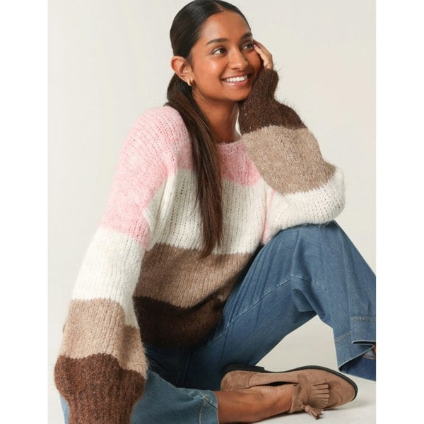 Blue Vanilla Multi Stripe Knit Jumper