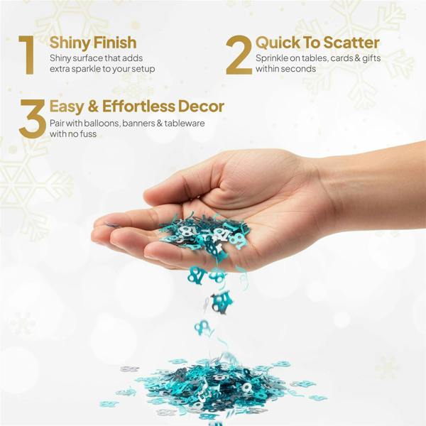 18th Birthday Blue and Silver Foil Confetti Decoration Pack, Metallic Finish, Size Options Available image 3