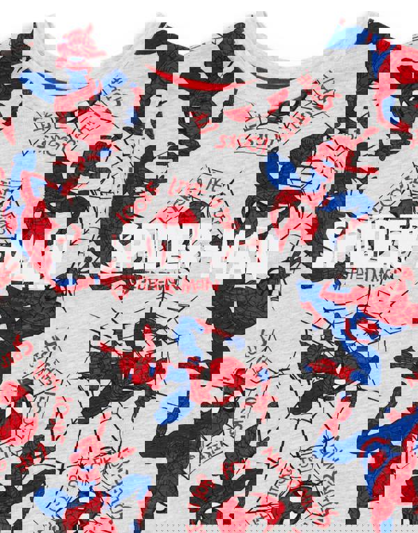 Disney Marvel BoysGrey Scattered Spidey Character Print Scattered Print Short Sleeve Short Leg Pyjama Set