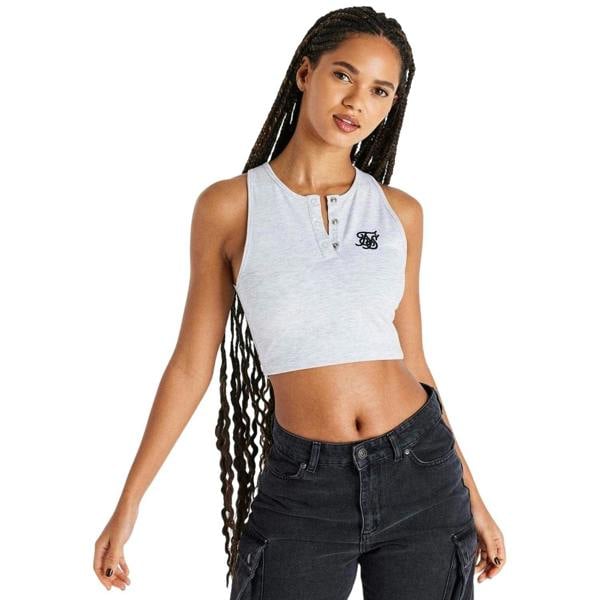 SikSilk Womens/Ladies Slim Crop Top - Grey - 