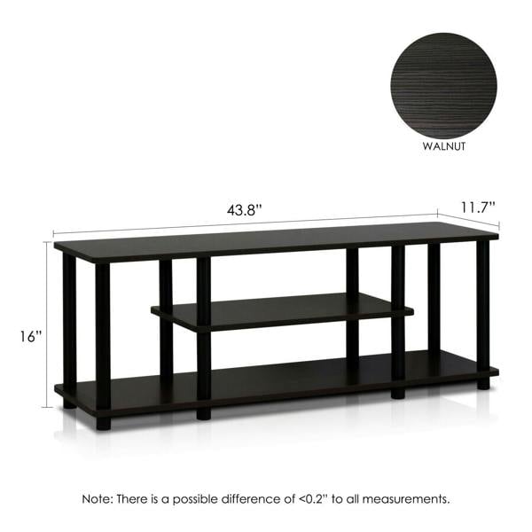 WALPLUS Modern Furniture Piece for Stylish and Functional Home Use | 12250R1WN/BK Turn N Tube No Tools 3D 3 Tier Entertainment TV Stands