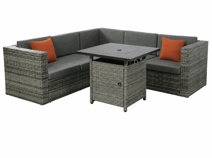 Outdoor Living Ascot Fire Pit Garden Set – Grey