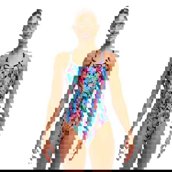 Funkita Tickle Torture Diamond period proof swimsuit in multicolored feathers