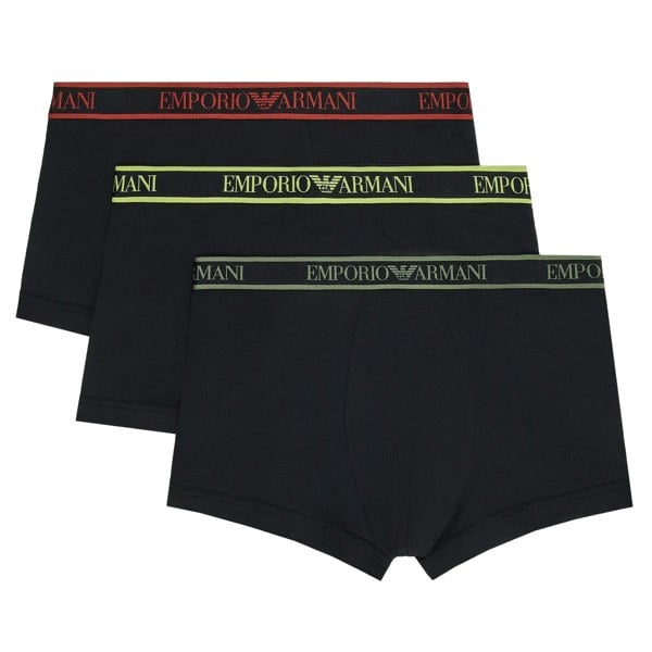 Emporio Armani Mens Logo Boxer Shorts (Pack of 3) - Black