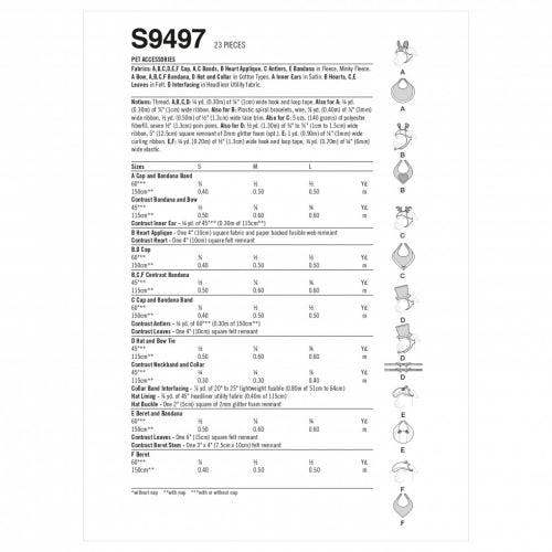 Simplicity Sewing Pattern 9497, Costumes for Pets, A (S-M-L) - Intermediate