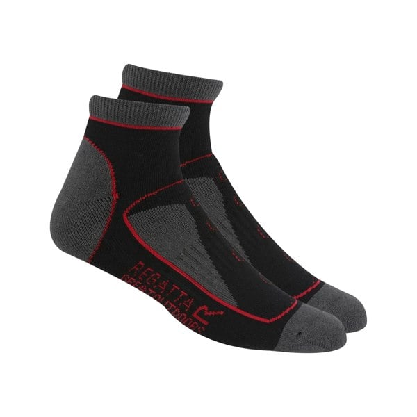 Regatta Women's Samaris Trail Colour Block Ankle Socks (Pack of 2) - Black/Cherry Pink