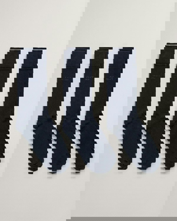 GANT Mens Soft Cotton Socks 3-Pack - 410 Marine