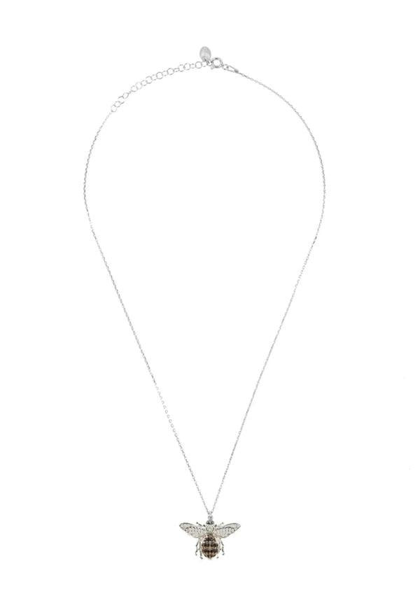 Honey Bee Pendant Necklace Silver - LATELITA Necklaces