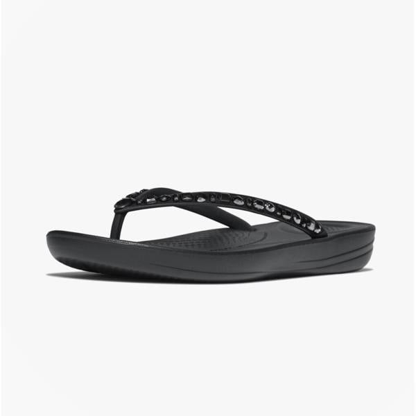 FitFlop FitFlop IQUSHION MULTI Womens Toe-Post Sandals All Black