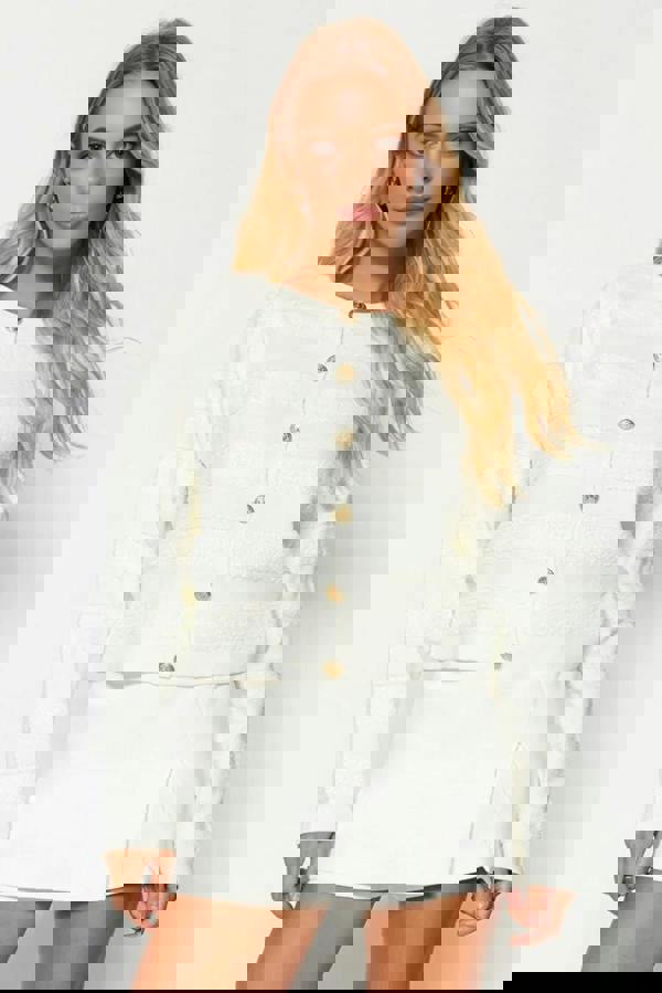 WOVCOR Crew Neck Knit Cardigan