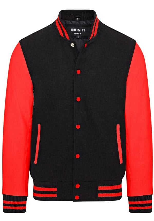 Infinity Leather Letterman Baseball Wool Leather Varsity Bomber Jacket - Genoa