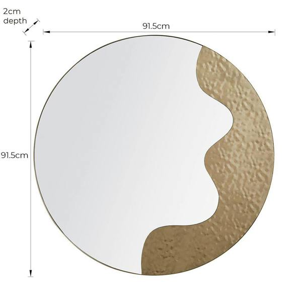 Pagazzi Lighting Ripple Antique Brass Round Mirror