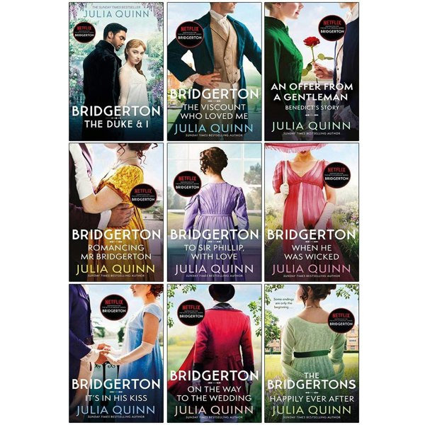 Little Brown Bridgerton Family Book Series Complete Books 1-9 Collection Set by Julia Quinn NETFLIX