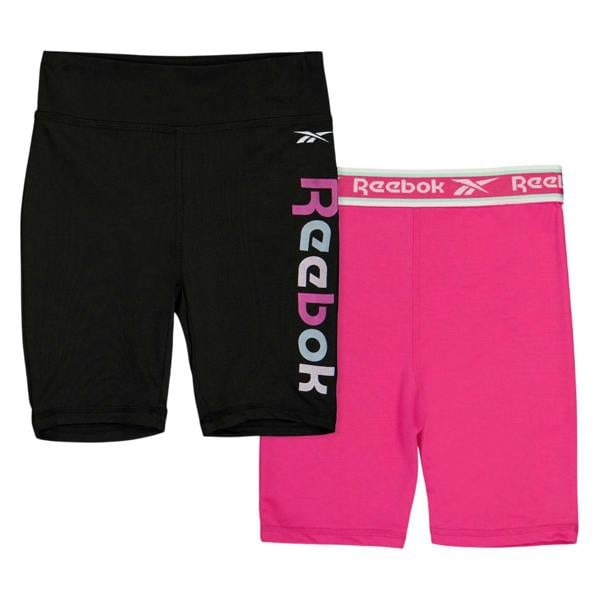 Reebok Girls Slim Cycling Shorts (Pack of 2) - Fuchsia Purple - 