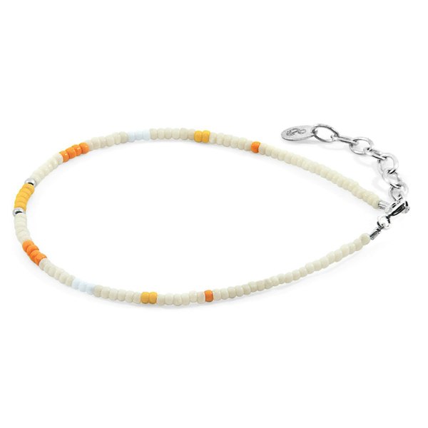 Anchor & Crew Off White - Yellow Layla Silver and Miyoko Glass Bracelet