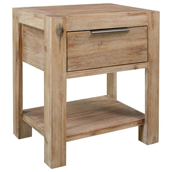 Berkfield Nightstand with Drawer 40x30x48 cm Solid Acacia Wood