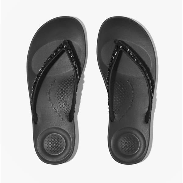 FitFlop FitFlop IQUSHION MULTI Womens Toe-Post Sandals All Black